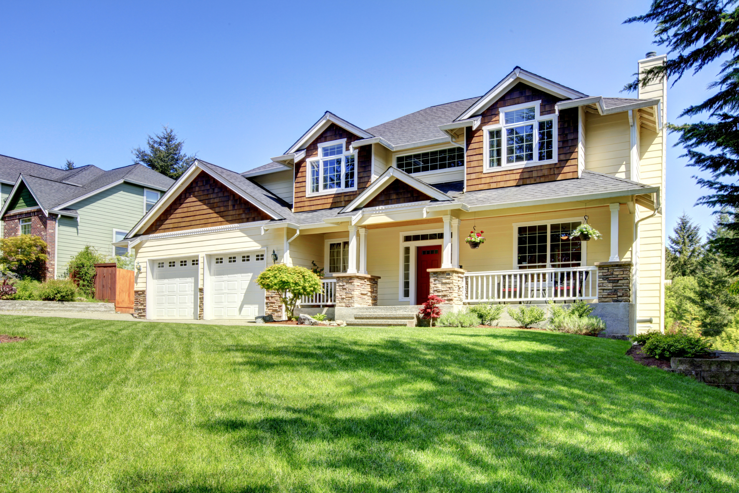 Large home in a residential neighborhood